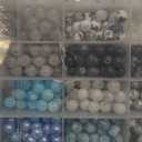 1080pcs 8mm Glass Beads 24 Color Black Bracelet Beads Round Crystal Glass Bead Marble Rosary Loose Bead for Bracelet Necklace Jewelry Making Supplies Women Men Halloween Eid Mubarak Ramadan Decoration