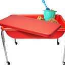 Children's Factory Medium Sensory Table  24 Height Table and Lid, Sandbox with Lid, Water Table for Kids, Red