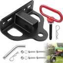 Zero Turn Lawn Mower Hitch with 1-1/4" Receiver, 6mm Thick Heavy Duty Bolt On Trailer Hitch Receivers with Chain Slot, 1/2 inch Magnetic Trailer Hitch Pin & 5/8" Hitch Pin & Clips