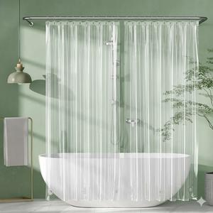 AmazerBath Shower Curtain Liner 2 Pack, 72 x 84 Inches PEVA Plastic Shower Liner with 3 Weighted Stones and 12 Rustproof Metal Grommet, Lightweight Waterproof Shower Curtain - Clear
