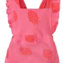 Fullfamous Baby Girl Ruffled Jumpsuit and Headband Set (12-18 Months, Pink Strawberry)