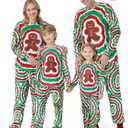 PATPAT Family Matching Christmas Pajamas, Tie Dye Pjs Sets with Snowman & Gingerbread, Includes Plaid Socks for Family (Small)