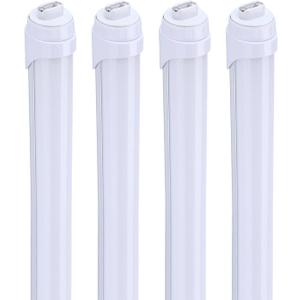 LED Bulbs 8 Foot, 2 Pin, 45W 6000K, T8 LED Tube Lights, R17D HO Rotatable 8' Shop Lights, Frosted Cover, Dual-Ended Power, Ballast Removed, 8FT LED Bulbs to Replace Fluorescent Lamp(4Pack)