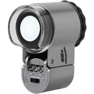 50X Jewelry Loupe Mini Pocket Magnifier Portable Microscope Magnifying Glass with LED UV Lights Jewelers Loupe Magification for Jewelry Diamand Coins Stamps Antiques Currency Detecting
