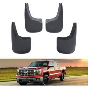 Kiwi Master Mud Flaps for 2007-2013 Chevy Silverado 1500/2007-2014 Chevrolet Silverado 2500/3500 (with Single Rear Wheels), Heavy Duty Mud Guards, Front & Rear Splash Guards, 4 Pcs Set