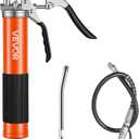 VEVOR Grease Gun, 8000 PSI High Pressure, Heavy Duty Pistol Grip Grease Gun Kit with 14 oz Capacity, Includes 18-Inch Flex Hose, 1 Extension Rigid Pipe and 1 Sharp Type Nozzle for Automotive, Marine