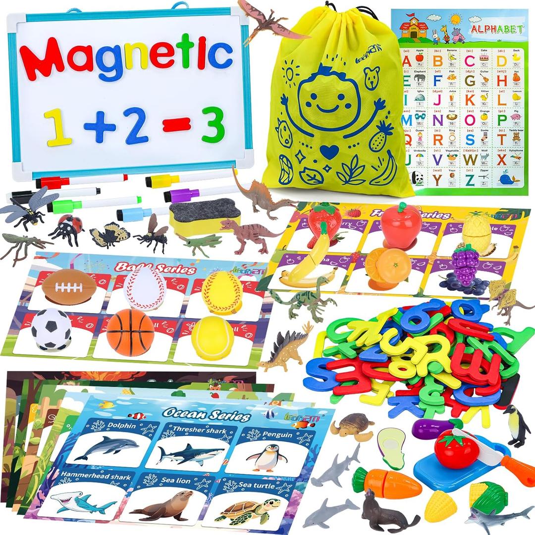 Sorting Toys for 3-5 Year Olds, 7 Themed Matching Games with Magnetic Whiteboard, Montessori Fine Motor & Writing Practice, Speech Therapy & Classroom Learning Gift