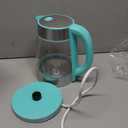 Speed-Boil Water Electric Kettle, 1.7L 1500W, Coffee & Tea Kettle Borosilicate Glass, Water Boiler, Auto Shut-Off, Cool Touch Handle, Base Detachable, LED. 360° Rotation, Boil Dry Protection (Aqua)