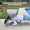 Tanning Chair with Sun Canopy Face Hole Softer Padded Adjustable Washable, Heavy Duty Layout Folding Lounge Chair for Adults Outside Beach Reading Sunbathing Poolside Lawn, UPF 50+ Sun Shade, 300 LBS