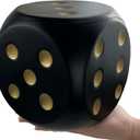 5.9 Inches Jumbo Foam Dice, A Fun-Filled, Educational Giant Toy for Game Nights and Learning Sessions(Lucky Black)