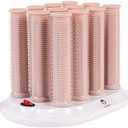 CALISTA Ion Hot Rollers for Long Hair | Hair Roller Clips Included | Heats to 230°F | Dual Voltage | Add Hands-Free Curls, Waves, and Volume (Pink, Long - 12)