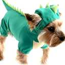 Hotumn Dinosaur Dog Halloween Costume Pet Dino Hoodie for Small Dogs (Large, Green)