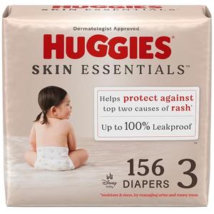 Huggies Size 3 Diapers, Skin Essentials Baby Diapers, Size 3 and 4 , 156 Count (3 Packs of 52)