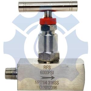 RFS Stainless Steel 316 Straight Needle Valve, 1" Male X 1" Female NPT Connection, up to 6000 PSI, 2 Port Industrial Hydraulic Flow Control Valve