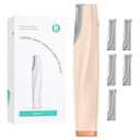 Sonic Dermaplaning Tool for Face - Rechargeable Dermaplane Razor with 6 Refill Dermablades, Facial Hair & Peach Fuzz Remover for Women (Pink)