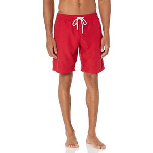 Amazon Essentials Men's 9" Swim Trunks (Large, Red)