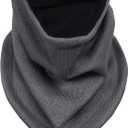 Heat Logic Sherpa Fleece Balaclava and Trapper Hat for Men, Warm Winter Face Mask for Adult, Face Cover Winter Hat (Charcoal)