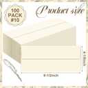 Marspark 100 Qty #10 Natural Business Envelopes 80 lb 4-1/8'' x 9-1/2'' Peel Press Letter Size Envelopes Professional Mailing Printable for Security Office Use Home Mail