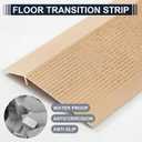Blulu 2 Pcs Aluminum Floor Transition Strip Thickness 1.8 mm 36 Inch Threshold Ramp for Doorway Door Strip Reducer Doorway Edge Trim Suitable for Threshold Height Less Than 1.6 Inches(Brushed Gold)
