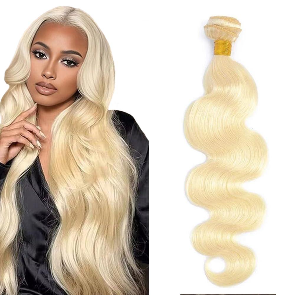 Blonde Bundles Human Hair 613 Body Wave 1 Bundles 12 inch Double Weft 8A Grade 613 Blonde Body Wave Bundle Human Hair Extensions 50g