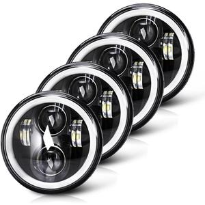 4pcs 5 3/4" 5.75 LED Headlights with High Low Beam Amber turn signal White DRL, 5 3/4 led headlight Halo Ring