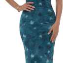 Rooscier Women's Strapless Long Dress Mesh Bodycon Summer Wedding Guest Dresses (Blue, L)