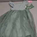 Toddler Girls Ruffle Sleeve Tulle Dress Elastic Waist Bow Kid Casual Sundress, Size 120