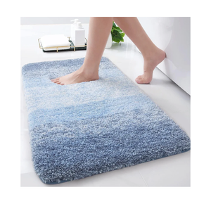 Arotive Microfiber Bathroom Rugs, Shaggy Soft and Absorbent Bath Rug, Non-Slip, Thick Plush Machine Washable Dry Bath Mats for Bathroom, Tub and Shower, 24x16, Light Blue