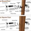 No-Drill Baby Gate Banister Adapter, 2-Pack Stairway Mounting Kit for Mesh, Metal & Retractable Gates, Fits 1 1/2"3 1/3" Round or Square Posts for Stairway, Patio, and Doorway, White