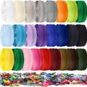 DOITEM 77.5 Yards 25 Pieces Sewing Zippers #3 Nylon Coil Zippers Assorted Zipper for Sewing with 150 Zipper Sliders for DIY Tailor Sewing Crafts Supplies, 25 Color