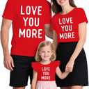Family Valentines Shirts Couples Matching Valentine T-Shirt Love You More Mommy and Me Tee Tops (Red)