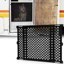 Gisafai RV Screen Door Protector for Dogs, 24 Inch High Adjustable RV Screen Door Guard Adjusts from 21''- 31.5'', Aluminum Alloy Protector Grille Defender for Camper, Black