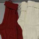 4 Pack Christmas Stockings 18 Inches Large Size Cable Knitted Stocking Gifts & Decorations for Family Holiday Xmas Party, Ivory White and Burgundy