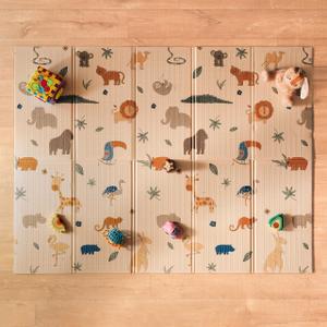 Reversible Safari Baby Play Mat - Lightweight and Foldable for Easy Travel