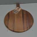 BILL.F Wood Pizza Peel 16 Inch,16" Acacia Wood Round Cutting Board with Handle Pizza Board for Kitchen Charcuterie Decorative Board