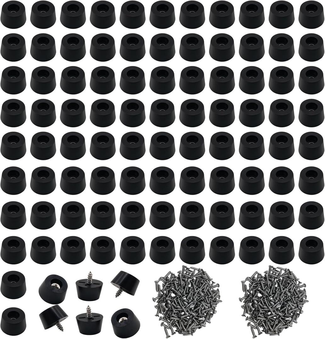 Soft Cutting Board Rubber Non Slip Feet - 200 Pieces With Stainless Steel Screws, 0.31x0.59(HD), Ideal for Kitchen and Furniture