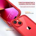 Diaclara Designed for iPhone 13 Case, Full Body Rugged Protection with Built-in Touch Sensitive Screen Protector, Soft TPU Bumper Case for iPhone 13 6.1" (Red and Clear)