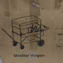 4 Seater Wagon Stroller for Kids, Collapsible Wagon Stroller with Removable Canopy, Foldable Stroller Wagon with Seat and Storage Pocket for Baby Toddlers Black