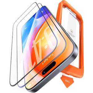 UltraGlass 9H+ Glass for iPhone 13 Pro Max Screen Protector (Military Grade Shatterproof & Longest Durable) Screen Protector 13 ProMax Tempered Glass, 2 Pack