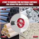 6Pcs PVC Pipe Reamer Kit, PVC Fitting Saver, Plastic Pipe Fitting Reamer Socket Saver Plumbing Tool Includes 3/4, 1, 1 1/2, 2, 3, 4 Inch for Schedule 40 Fits Standard 1/2" Drill