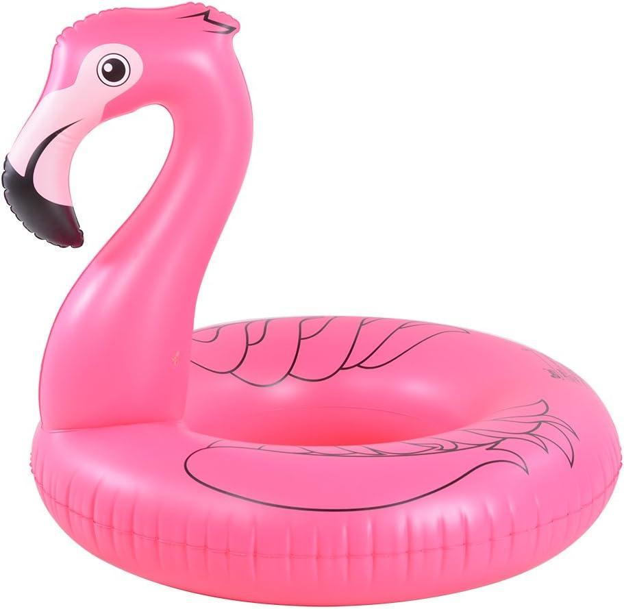 Inflatable Flamingo Pool Float Tube for Party, Inflatable Raft Pool Toys, Pool Float for Adults and Kids (Red)