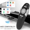 QUI Presentation Clicker Wireless Presenter Remote Clicker for PowerPoint Presentation Remote, PowerPoint Slide Advancer for Mac/Windows/Linux, Google Slide/PPT/Keynote, USB A, Black