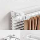 Over-Blinds Curtain Rod Brackets for Outside-Mounted Blinds, Blinds Curtain Rod Brackets for 1.32 Rectangular Headrails, Tool-Free No-Drill Installation for Apartments, Rentals Set of 4 (White)