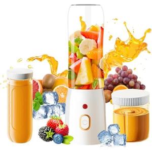 Personal Size Blender for Shakes and Smoothies,15.6 oz Portable Blender with 10 Blades and 2 cups,Rechargeable Mixers Fresh Fruit Juicers For Travel,Sports,Outing