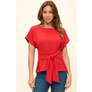 WEST K Women's Bailey Tie Front Dolman Blouse - Small - Red, XL