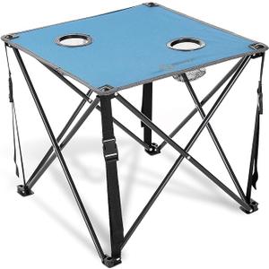 arrowhead outdoor 
26" Folding Table With Two Cup Holders(Blue)