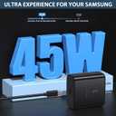 3-Pack 45W Super Fast Charger USB C Android Phone Charger Fast Charging Replacement for Samsung Galaxy S25/S25 Ultra/S25+/S24 Ultra/S24/S24+/S23 Ultra/S23/S22/S20/S21/Note 10,Galaxy Tab, 6ft C Cable