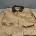CUFEZN Women's Barn Jacket Faux Suede Leather Jackets Oversized Casual Adjustable Waist Coat with Pockets Khaki Large