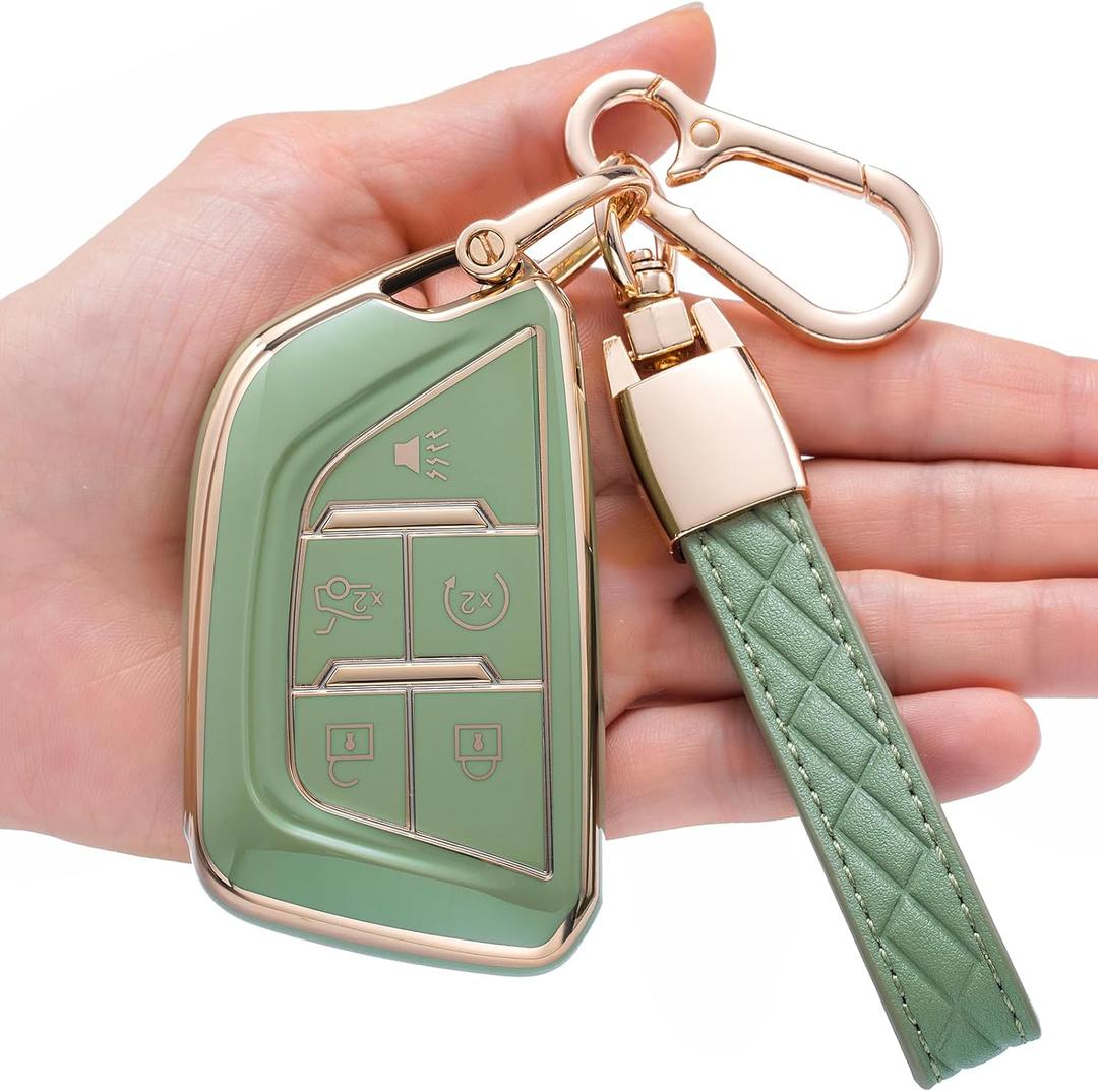 Key Fob Cover for Cadillac,Soft TPU Key Case Shell Compatible with Cadillac 2020 2021 2022 ATS CT5 CT6 XT4 XT8 XTS