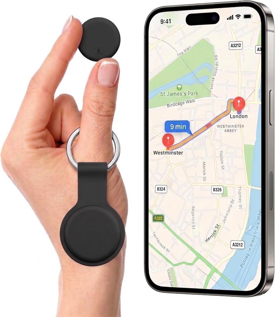 GPS Tracker for Pets, Keys, Luggage & Valuables No SIM Card, No Subscription Bluetooth Location Finder Compatible with iOS, Android & HarmonyOS | Mini Keychain Tag